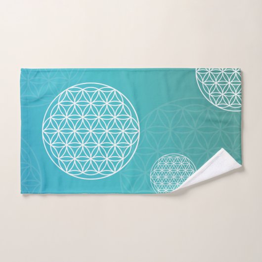 Lager van blauw/turkooizen bad handdoek (Handdoek)