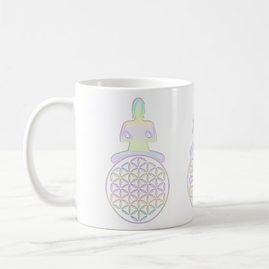 Lager van het leven / Blume des Lebens - Boeddha Koffiemok (Links)