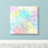 Lager van het leven / Blume des lebens - liefdesha Canvas Afdruk (Insitu (Houten vloer))