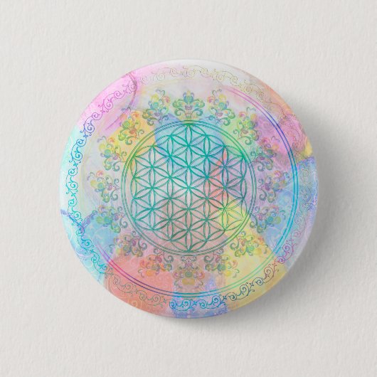 Lager van het leven / Blume des lebens - liefdesha Ronde Button 5,7 Cm (Voorkant)