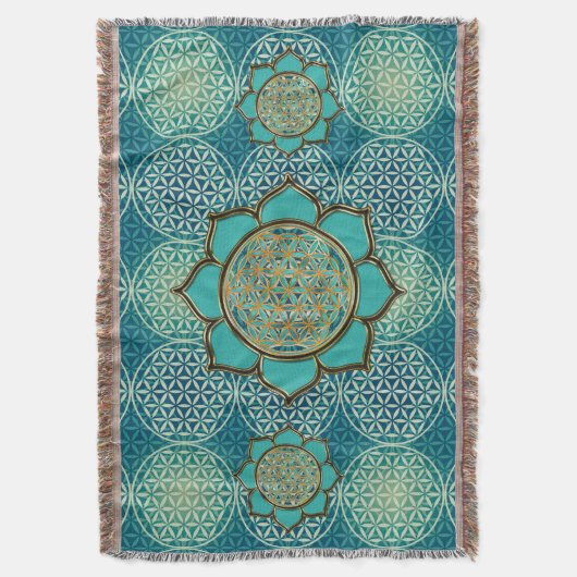 Lager van het leven / Blume des Lebens - Lotus tür Deken (Voorkant Verticaal)