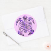 Lager van het leven / Blume des Lebens - paars van Ronde Sticker (Envelop)