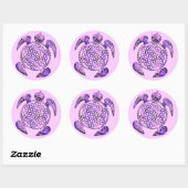 Lager van het leven / Blume des Lebens - paars van Ronde Sticker (Vel)