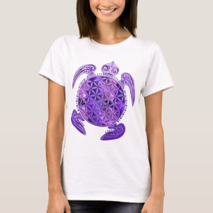 Lager van het leven / Blume des Lebens - paars van T-shirt