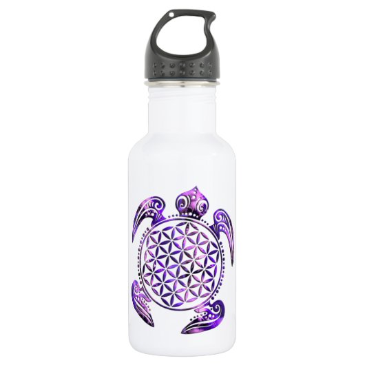 Lager van het leven / Blume des Lebens - paars van Waterfles (Voorkant)