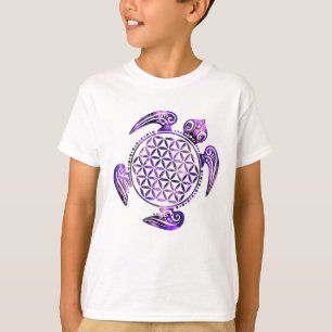 Lager van het leven / Blume des Lebens - schildpad T-shirt
