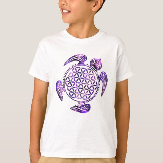 Lager van het leven / Blume des Lebens - schildpad T-shirt (Voorkant)