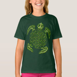 Lager van het leven / Blume des Lebens - schildpad T-shirt
