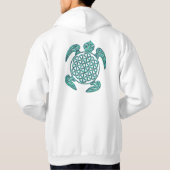 Lager van het leven / Blume des Lebens turquoise Hoodie (Achterkant)