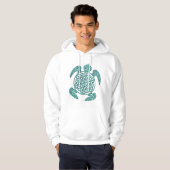 Lager van het leven / Blume des Lebens turquoise Hoodie (Voorkant volledig)