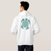 Lager van het leven / Blume des Lebens turquoise Hoodie (Achterkant volledig)
