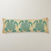 Lager van het leven / Blume des Lebens turquoise Lichaamskussen (Achterkant)