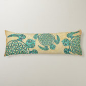 Lager van het leven / Blume des Lebens turquoise Lichaamskussen (Voorkant)