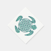 Lager van het leven / Blume des Lebens turquoise Servetten (Hoek)