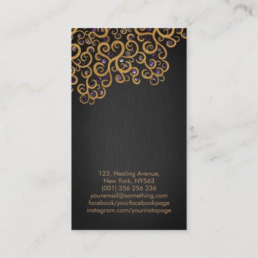 Lager van leven - boom van het leven - amethist en visitekaartje (Achterkant)