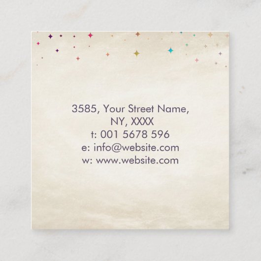 Lager van leven, genezende handen, chakras vierkante visitekaartje (Achterkant)