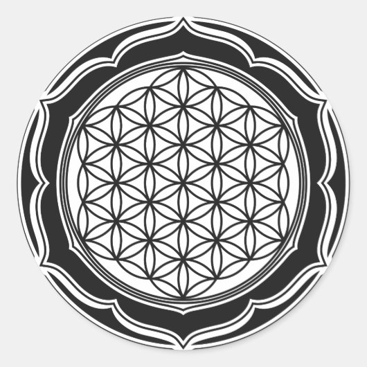 Lager van leven, Geometrie, symbool voor genezing Ronde Sticker (Voorkant)