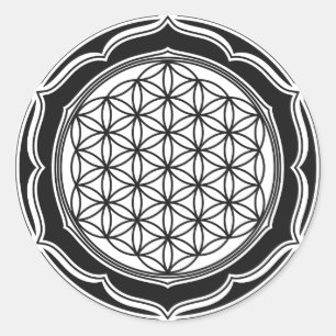 Lager van leven, Geometrie, symbool voor genezing Ronde Sticker