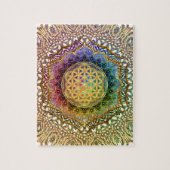 Lager van leven Lotus Om Yoga Meditation Mandala Legpuzzel (Verticaal)