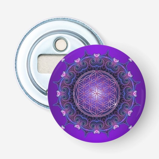 Lager van leven / onbeschaamd lebens - Mandala I Button Flesopener (Voorkant)