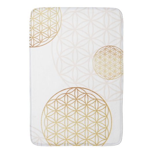 Lager van levensgoud en wit badmat (Voorkant Verticaal)