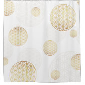 Lager van levensgoud en wit douchegordijn (Voorkant)