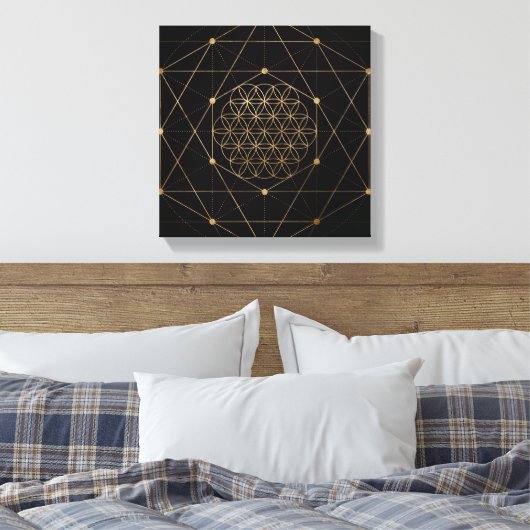 Lager van Life Black en Gold Canvas Afdruk (Insitu (Slaapkamer))