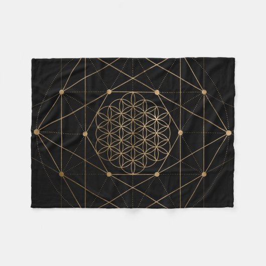 Lager van Life Black en Gold Fleece Deken (Voorkant (Horizontaal))