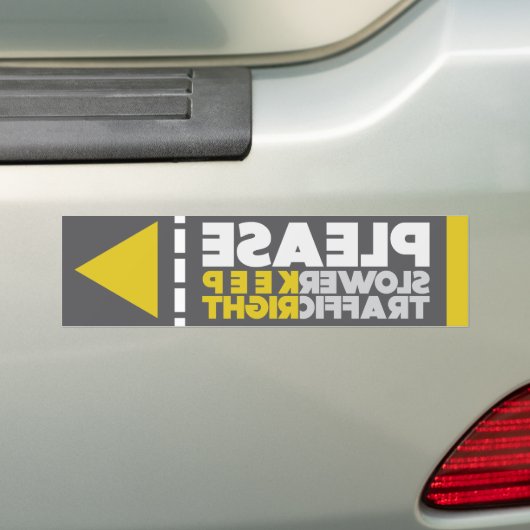Lager verkeer rechts gespiegelde sticker (Op auto)