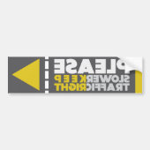 Lager verkeer rechts gespiegelde sticker (Voorkant)