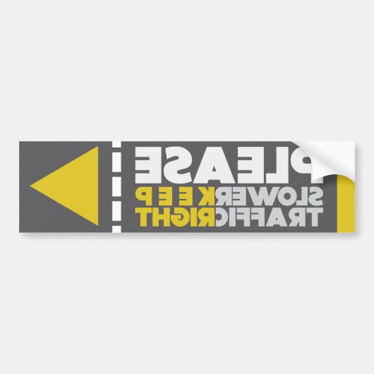 Lager verkeer rechts gespiegelde sticker (Voorkant)