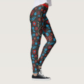 Lager zwart Patroon Rood Blauw Zwart Glitter Leggings (Rechts)