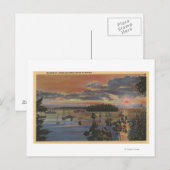 LagerColumbia River op de Sunsetand Briefkaart (Voorkant / Achterkant)