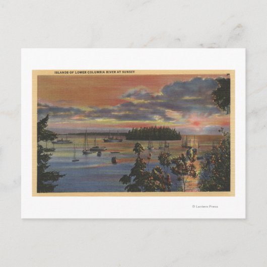 LagerColumbia River op de Sunsetand Briefkaart (Voorkant)
