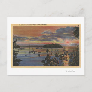 LagerColumbia River op de Sunsetand Briefkaart