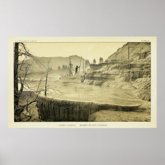 Lagere Bekkens. Mammoth Hot Springs.(1883) Poster