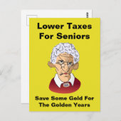 Lagere belastingen voor senioren briefkaart (Voorkant / Achterkant)