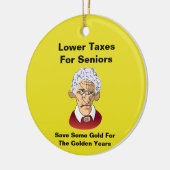 Lagere belastingen voor senioren keramisch ornament (Links)