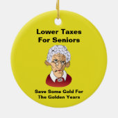 Lagere belastingen voor senioren keramisch ornament (Achterkant)