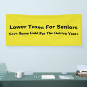 Lagere belastingen voor senioren spandoek (Beurs)