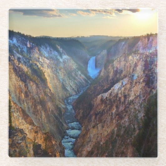 Lagere Herfsten van het Punt van de Kunstenaar Glazen Onderzetter (Voorkant)