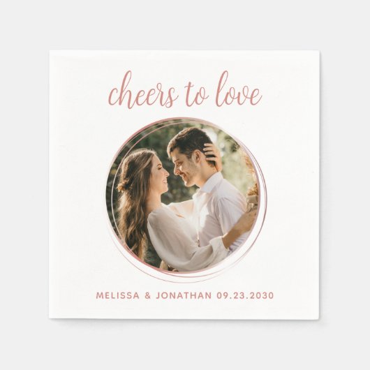 Lagere liefde voor het moderne Roos Gold Photo Wed Servet (Voorkant)