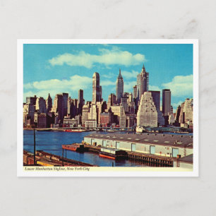 Lagere Manhattan Silhouette, 1970s Vintage Briefkaart