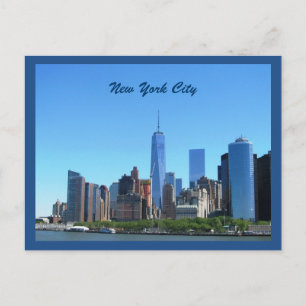 Lagere Manhattan Skyline in Blue Briefkaart