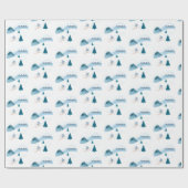 Lagere skier op wit cadeaupapier (Vlak)