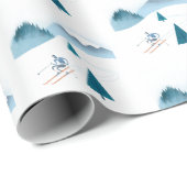 Lagere skier op wit cadeaupapier (Rol Hoek)