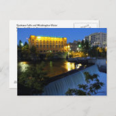 Lagere Spokane Herfsten en Washington Water Power. Briefkaart (Voorkant / Achterkant)