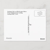 Lagere Spokane Herfsten en Washington Water Power. Briefkaart (Achterkant)