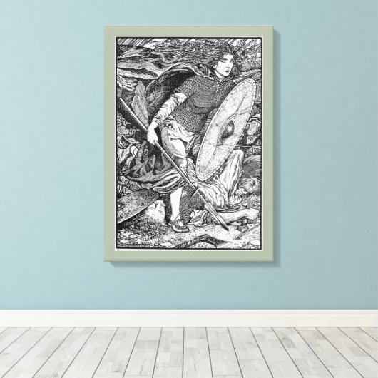 Lagertha Shield Maiden Canvas Afdruk (Insitu (Houten vloer))