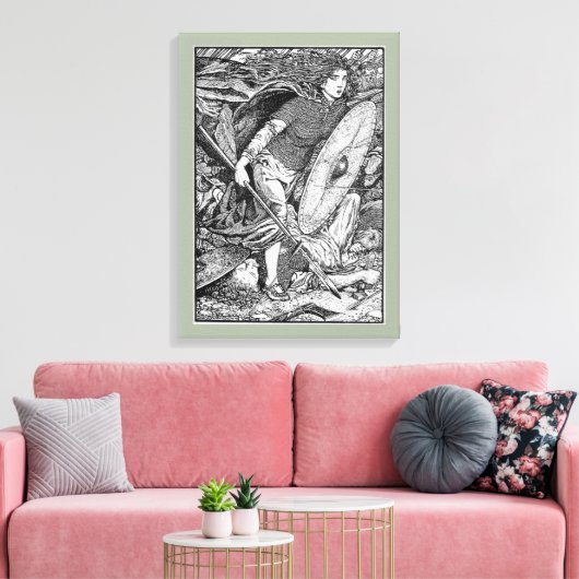 Lagertha Shield Maiden Canvas Afdruk (Insitu (Woonkamer))